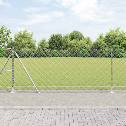 vidaXL Chainlink Fence with Concrete Base 10 x 0.8 m Galvanised Steel 1
