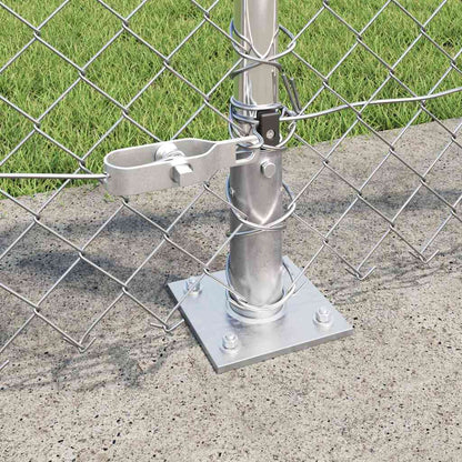 vidaXL Chainlink Fence with Concrete Base 10 x 1 m Galvanised Steel 4