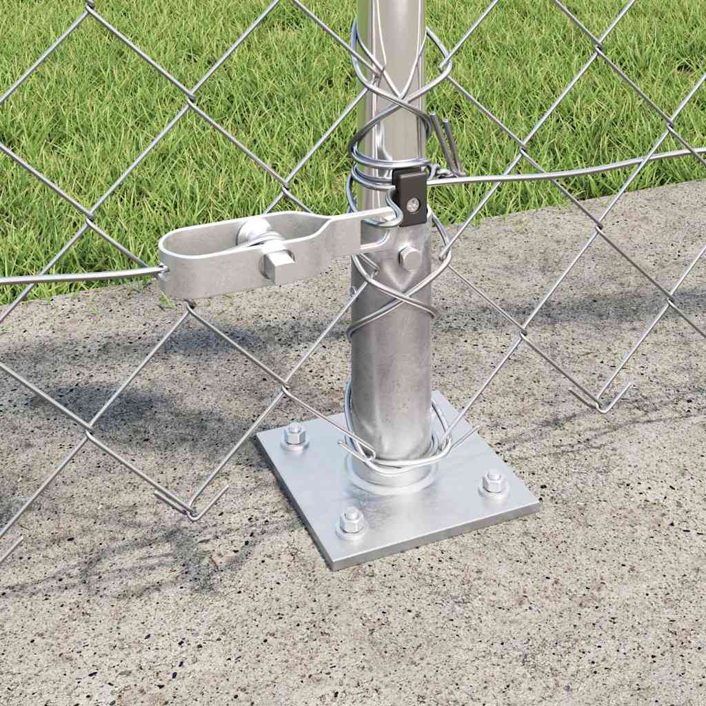 vidaXL Chainlink Fence with Concrete Base 10 x 0.8 m Galvanised Steel 4