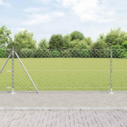 vidaXL Chainlink Fence with Concrete Base 10 x 1 m Galvanised Steel 1