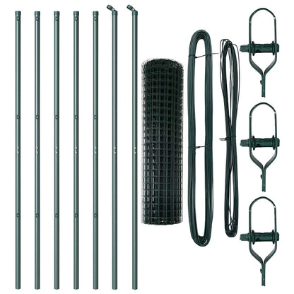 vidaXL Euro Fence Ground Fix 10 x 1 m PVC-Coated Steel Green Mesh 5