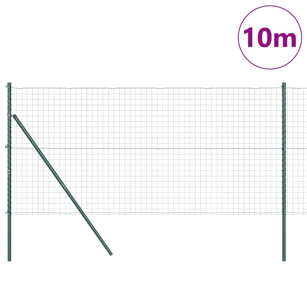 Euro Fence 10 x 1 m PVC-Coated Steel Mesh Ground fix Green Length 10 m Mesh size 50 x 50 mm mesh 1 m