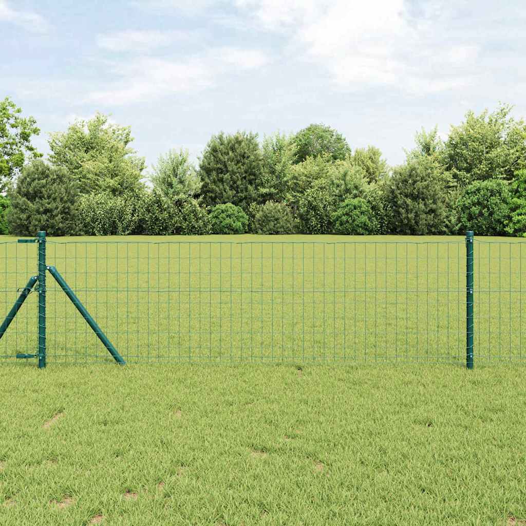 vidaXL Euro Fence Ground Fix 10 x 0.6 m PVC-Coated Steel Green Mesh 1