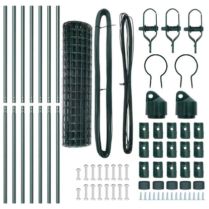 vidaXL Euro Fence Ground Fix 10 x 1 m PVC-Coated Steel Green Mesh 6