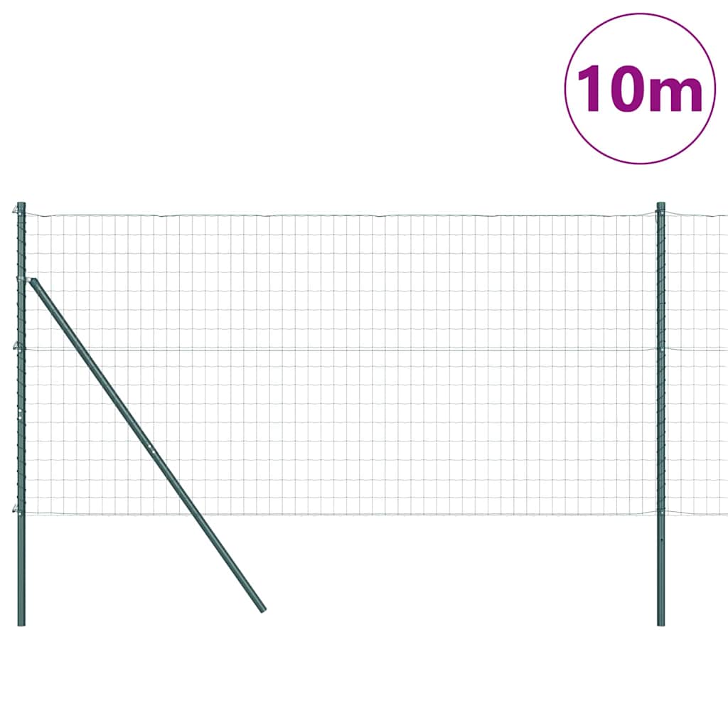 vidaXL Euro Fence Ground Fix 10 x 1 m PVC-Coated Steel Green Mesh 3