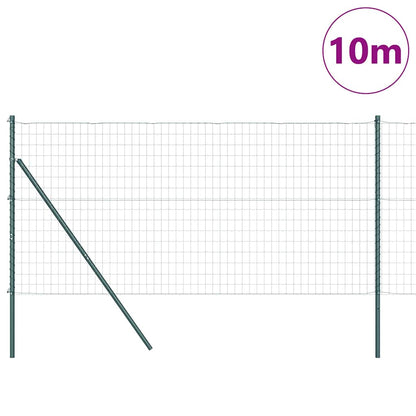 vidaXL Euro Fence Ground Fix 10 x 1 m PVC-Coated Steel Green Mesh 3
