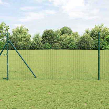 vidaXL Euro Fence Ground Fix 10 x 1 m PVC-Coated Steel Green Mesh 1