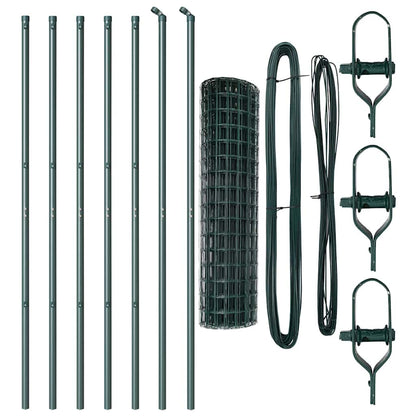 vidaXL Euro Fence Ground Fix 10 x 1 m PVC-Coated Steel Green Mesh 5