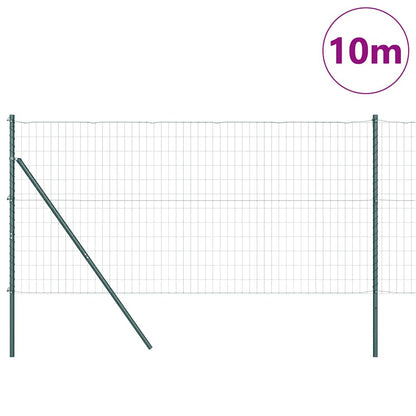 vidaXL Euro Fence Ground Fix 10 x 1 m PVC-Coated Steel Green Mesh 3