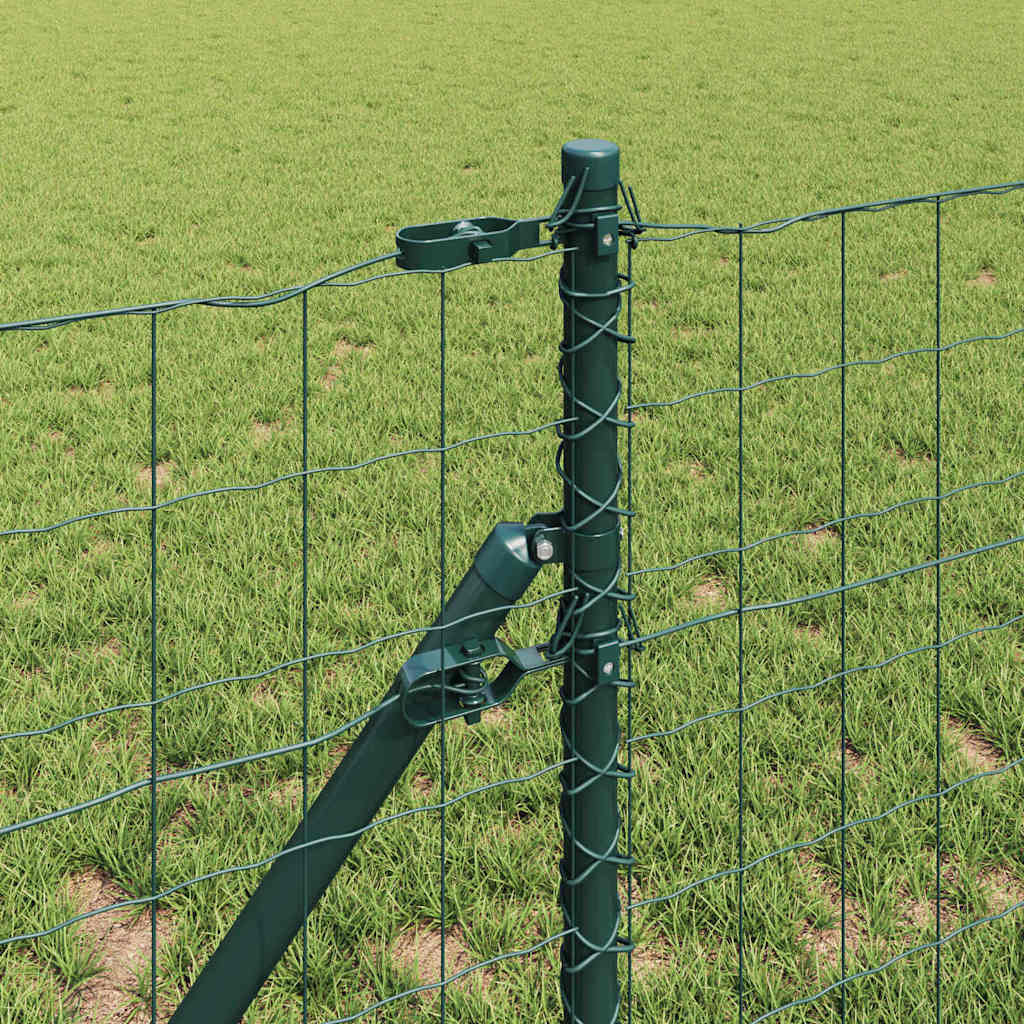 vidaXL Euro Fence Ground Fix 10 x 0.8 m PVC-Coated Steel Green Mesh 4