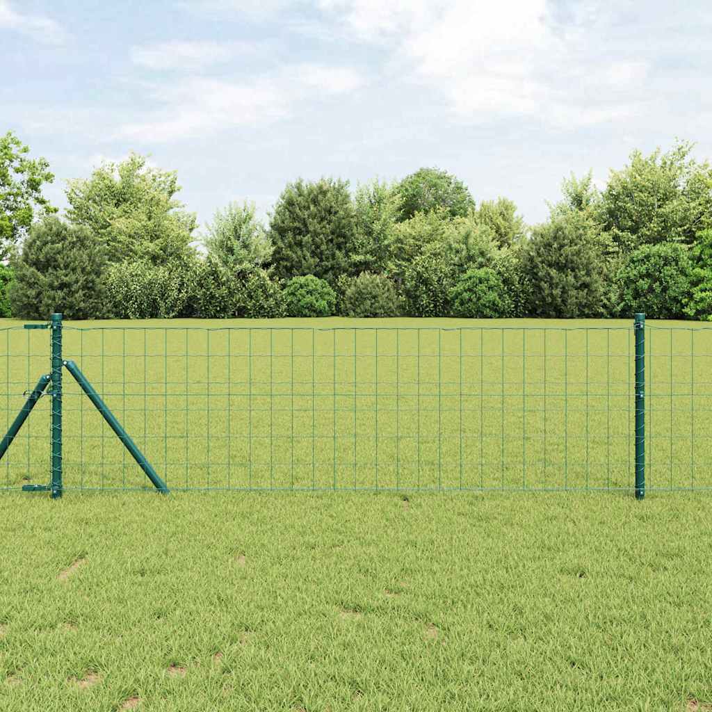 vidaXL Euro Fence Ground Fix 10 x 0.8 m PVC-Coated Steel Green Mesh 1