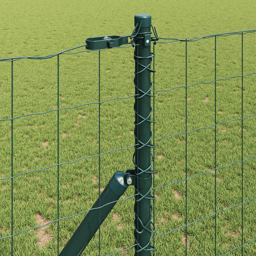 vidaXL Euro Fence Ground Fix 10 x 1 m PVC-Coated Steel Green Mesh 4