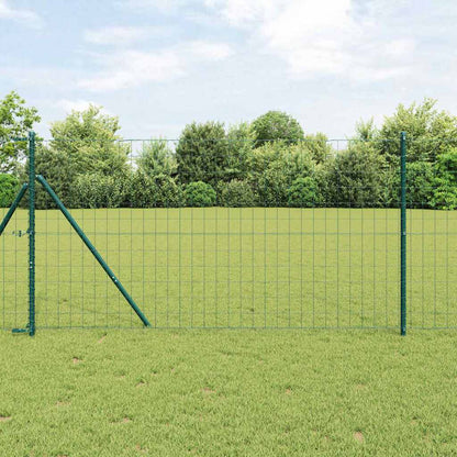 vidaXL Euro Fence Ground Fix 10 x 1 m PVC-Coated Steel Green Mesh 1