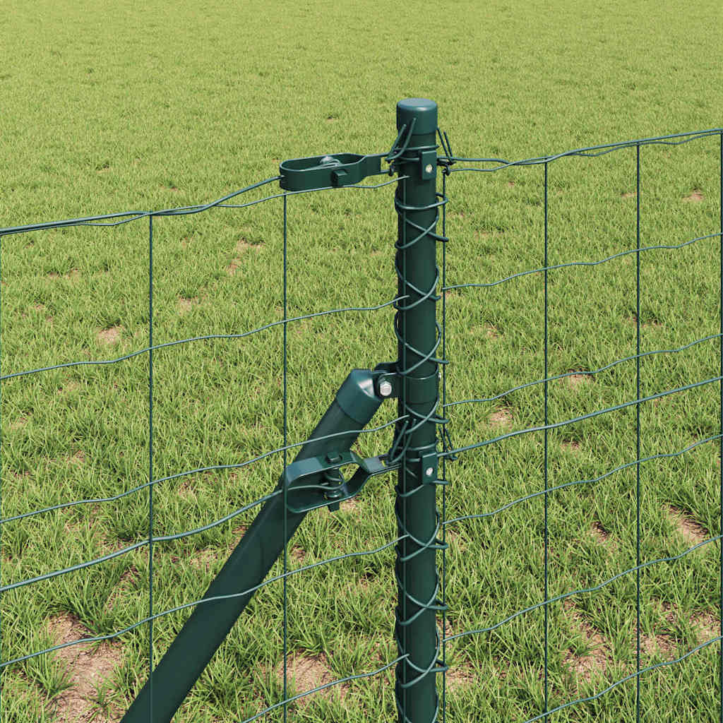 vidaXL Euro Fence Ground Fix 10 x 0.8 m PVC-Coated Steel Green Mesh 4