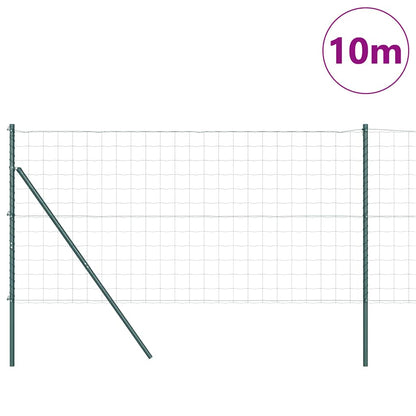 vidaXL Euro Fence Ground Fix 10 x 1 m PVC-Coated Steel Green Mesh 3