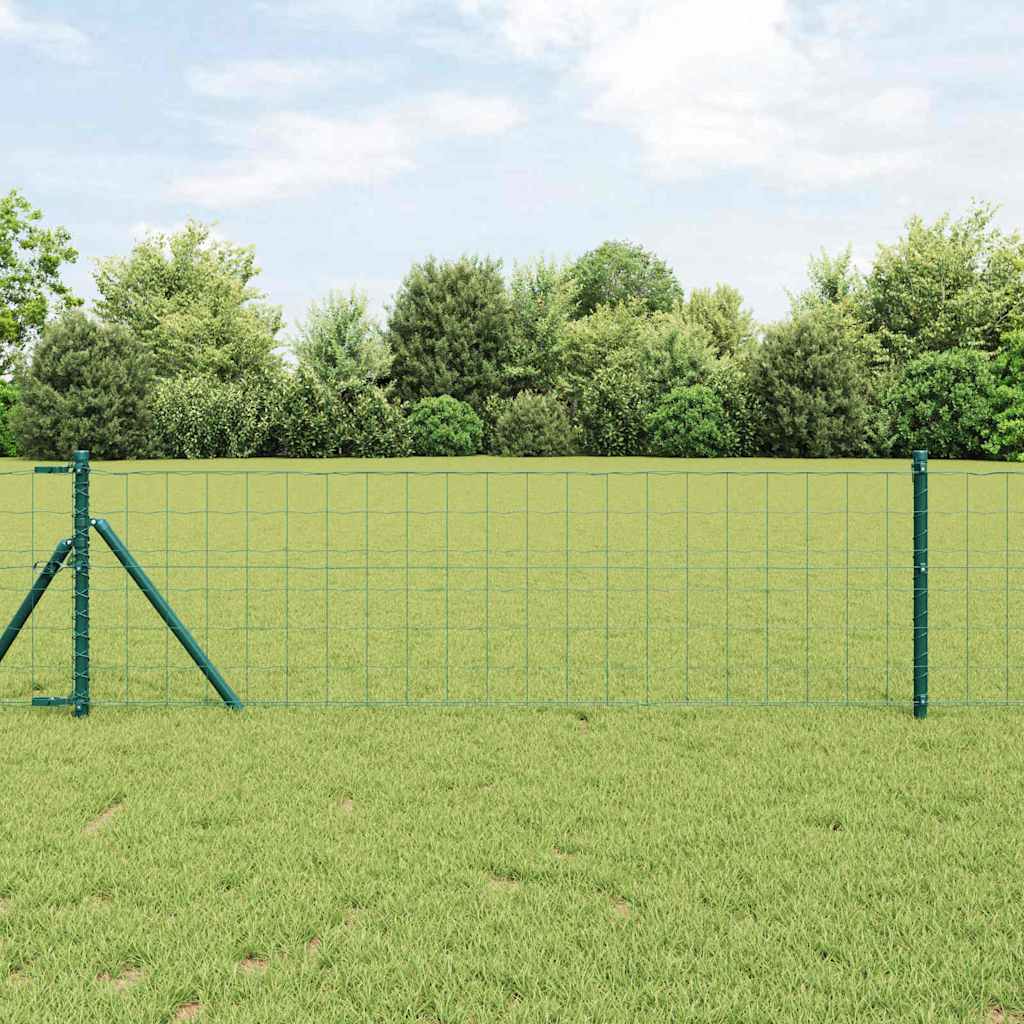 vidaXL Euro Fence Ground Fix 25 x 0.6 m PVC-Coated Steel Green Mesh 1