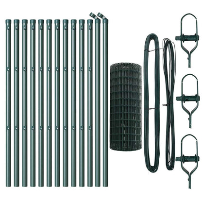 vidaXL Euro Fence Ground Fix 25 x 0.6 m PVC-Coated Steel Green Mesh 5