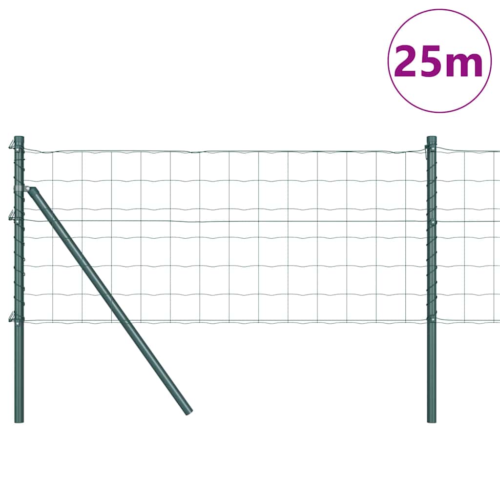 vidaXL Euro Fence Ground Fix 25 x 0.6 m PVC-Coated Steel Green Mesh 3