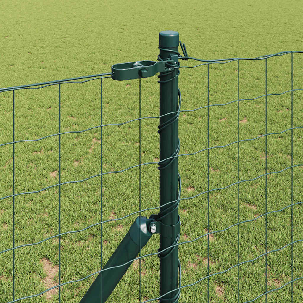 vidaXL Euro Fence Ground Fix 10 x 1 m PVC-Coated Steel Green Mesh 4