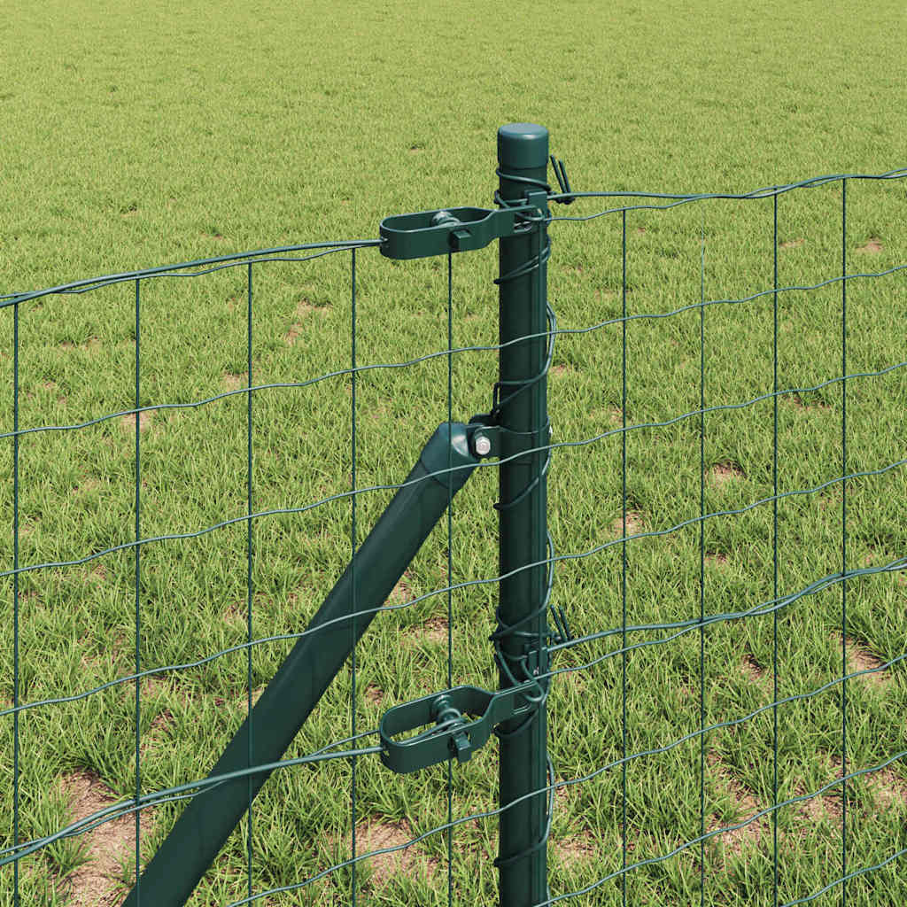 vidaXL Euro Fence Ground Fix 25 x 0.4 m PVC-Coated Steel Green Mesh 4