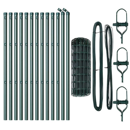 vidaXL Euro Fence Ground Fix 25 x 0.4 m PVC-Coated Steel Green Mesh 5