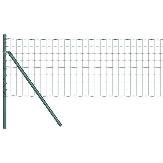 Close-up of the wire mesh fence panel with a support pole