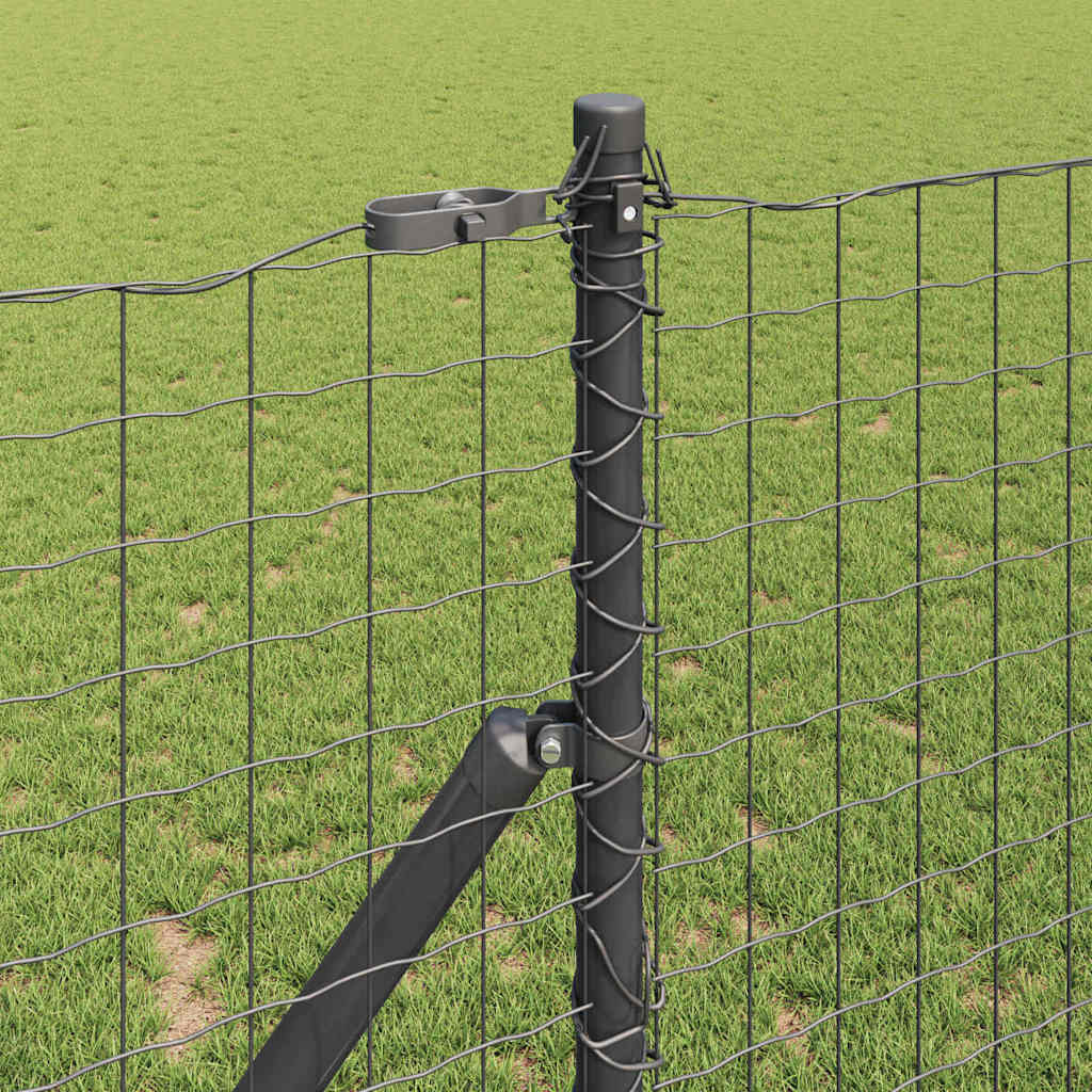 vidaXL Euro Fence Ground Fix 10 x 1 m PVC-Coated Steel Grey Mesh 4