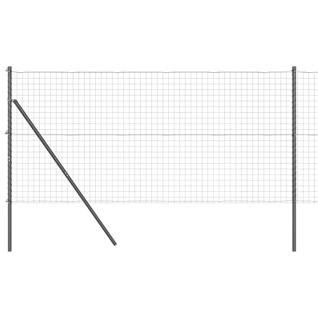 vidaXL Euro Fence Ground Fix 10 x 1 m PVC-Coated Steel Grey Mesh 2