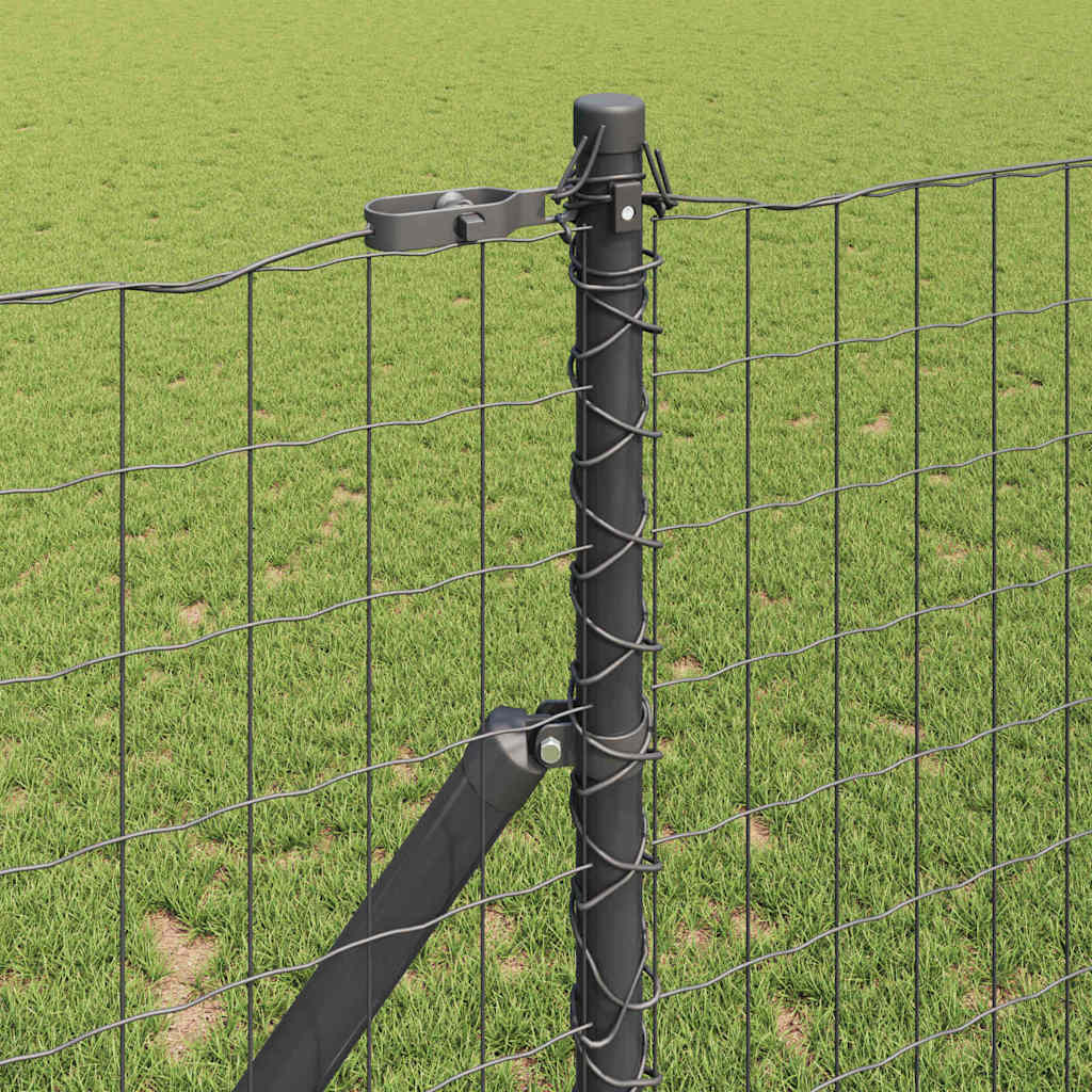 vidaXL Euro Fence Ground Fix 10 x 1 m PVC-Coated Steel Grey Mesh 4