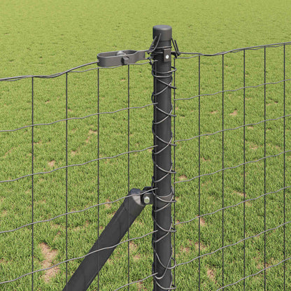 vidaXL Euro Fence Ground Fix 10 x 1 m PVC-Coated Steel Grey Mesh 4