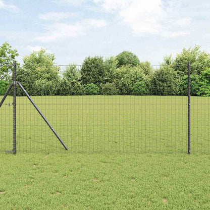 vidaXL Euro Fence Ground Fix 10 x 1 m PVC-Coated Steel Grey Mesh 1