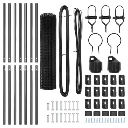 vidaXL Euro Fence Ground Fix 10 x 1 m PVC-Coated Steel Grey Mesh 6