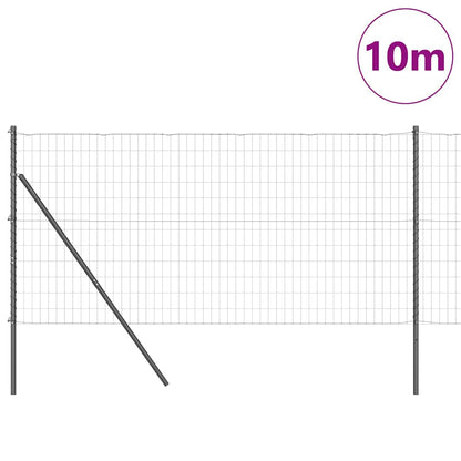 vidaXL Euro Fence Ground Fix 10 x 1 m PVC-Coated Steel Grey Mesh 3