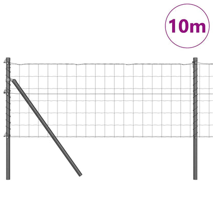 vidaXL Euro Fence Ground Fix 10 x 0.8 m PVC-Coated Steel Grey Mesh 3