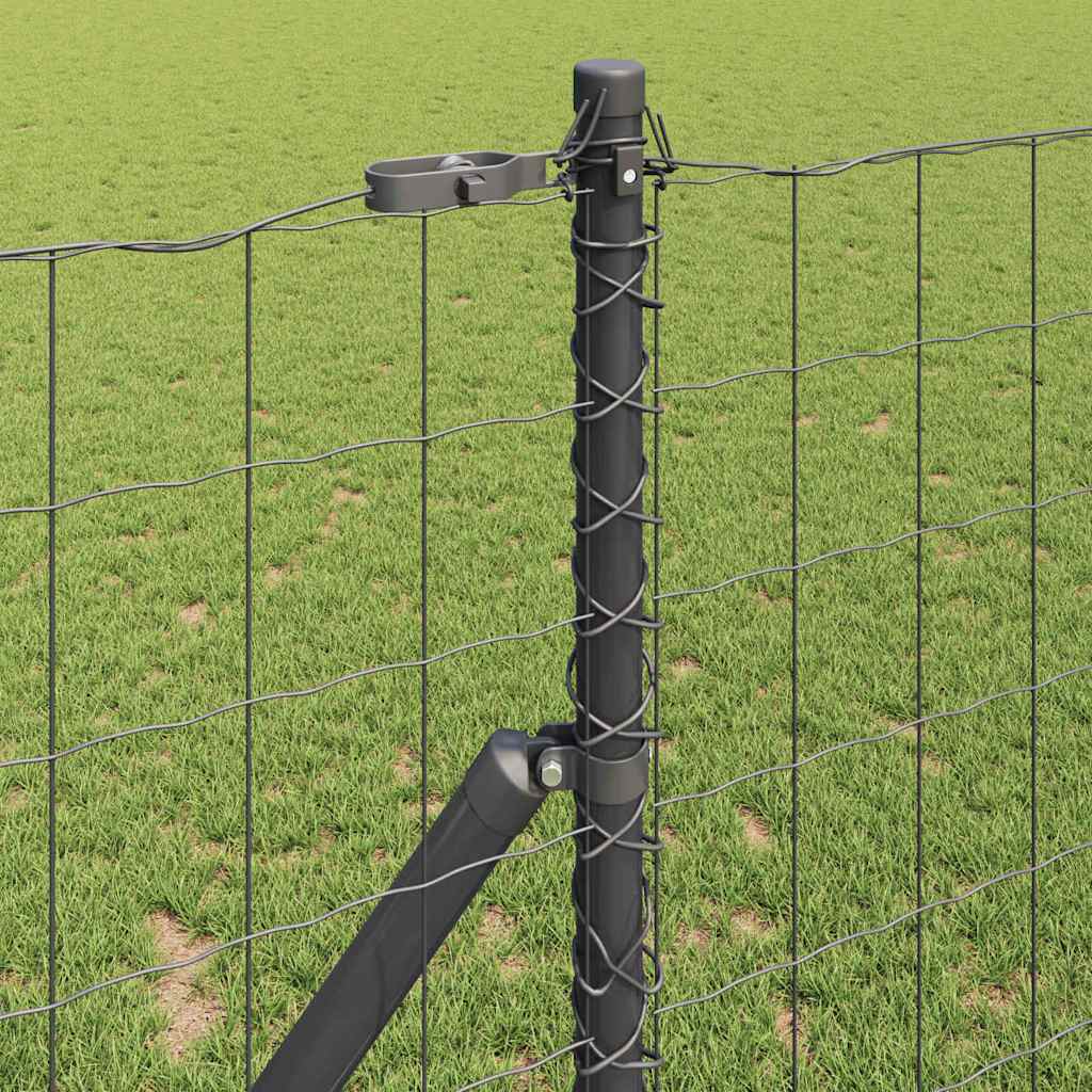 vidaXL Euro Fence Ground Fix 10 x 1 m PVC-Coated Steel Grey Mesh 4