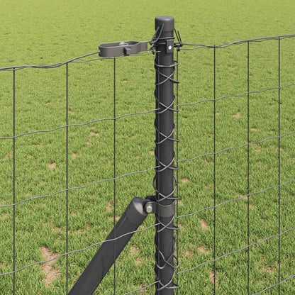 vidaXL Euro Fence Ground Fix 10 x 1 m PVC-Coated Steel Grey Mesh 4