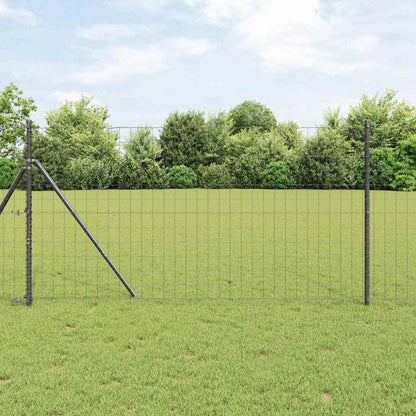 vidaXL Euro Fence Ground Fix 10 x 1 m PVC-Coated Steel Grey Mesh 1