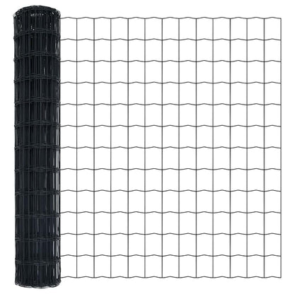 vidaXL Euro Fence Ground Fix 10 x 1 m PVC-Coated Steel Grey Mesh 5