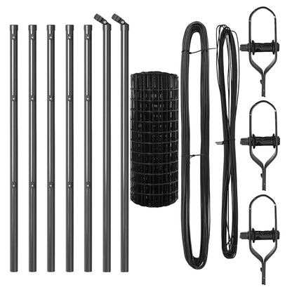 vidaXL Euro Fence Ground Fix 10 x 0.8 m PVC-Coated Steel Grey Mesh 5