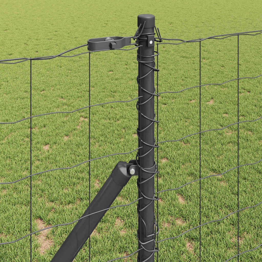 vidaXL Euro Fence Ground Fix 10 x 1 m PVC-Coated Steel Grey Mesh 4