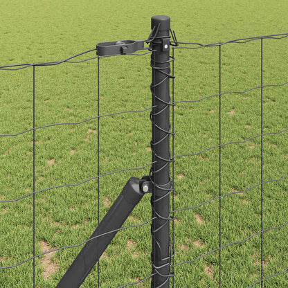 vidaXL Euro Fence Ground Fix 10 x 1 m PVC-Coated Steel Grey Mesh 4