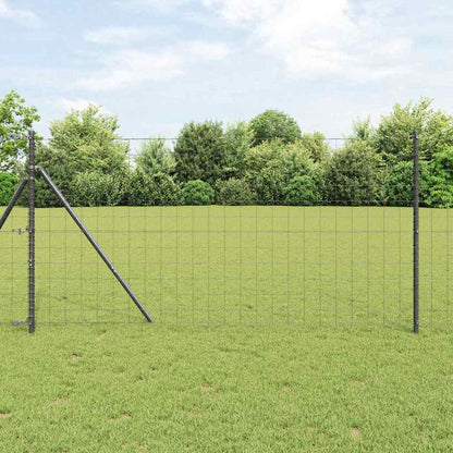 vidaXL Euro Fence Ground Fix 10 x 1 m PVC-Coated Steel Grey Mesh 1