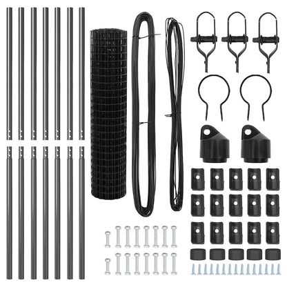 vidaXL Euro Fence Ground Fix 10 x 1 m PVC-Coated Steel Grey Mesh 6
