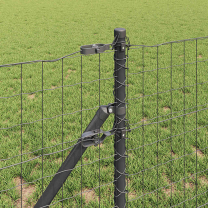 vidaXL Euro Fence Ground Fix 25 x 0.4 m PVC-Coated Steel Grey Mesh 4