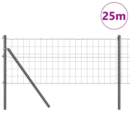vidaXL Euro Fence Ground Fix 25 x 0.4 m PVC-Coated Steel Grey Mesh 3