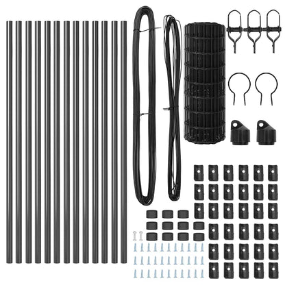 vidaXL Euro Fence Ground Fix 25 x 0.6 m PVC-Coated Steel Grey Mesh 6