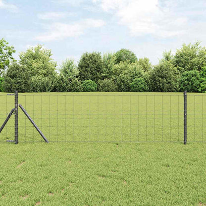 vidaXL Euro Fence Ground Fix 25 x 0.4 m PVC-Coated Steel Grey Mesh 1