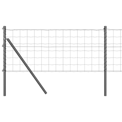 vidaXL Euro Fence Ground Fix 25 x 0.4 m PVC-Coated Steel Grey Mesh 2
