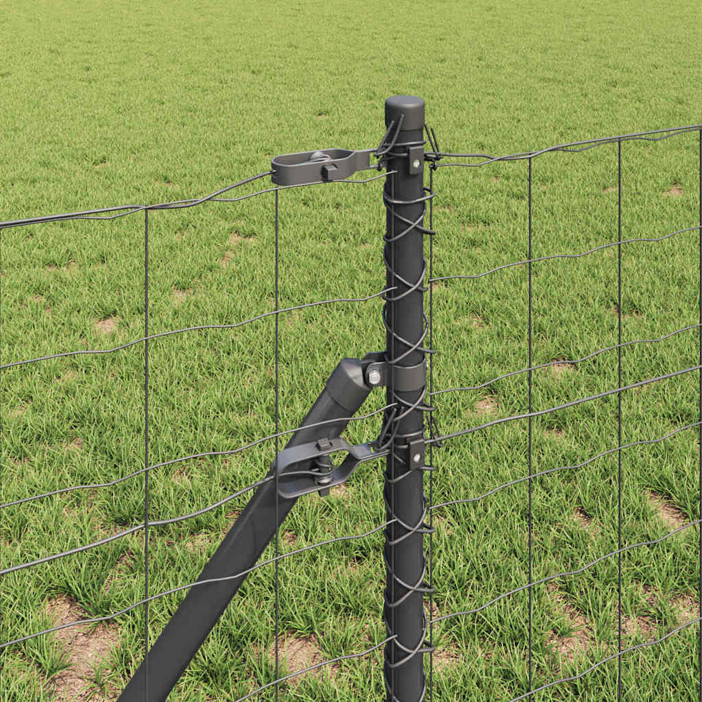 vidaXL Euro Fence Ground Fix 25 x 0.6 m PVC-Coated Steel Grey Mesh 4