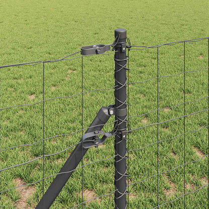 vidaXL Euro Fence Ground Fix 25 x 0.6 m PVC-Coated Steel Grey Mesh 4